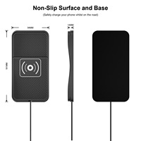 Chargeur sans fil antidérapant D13 pour allume-cigare de voiture avec ports USB et Type-C compatible iPhone Samsung Huawei Xiaomi