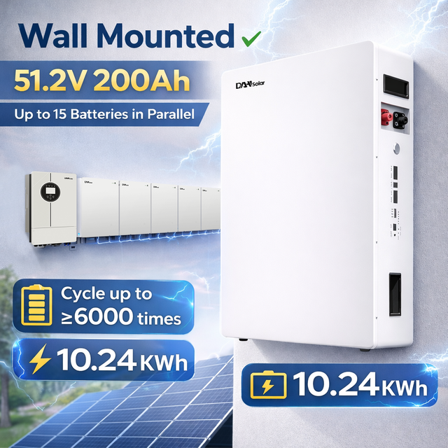 Wall-Mounted Lifepo4 Battery 51.2V 200Ah 10Kwh Best Sale Lithium Ion Batteries for Home
