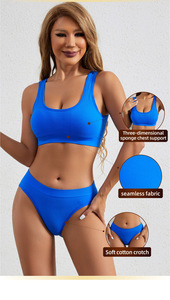 Ropa interior transpirable de talla grande para mujer, ropa interior sin anillo de acero, bragas de cintura baja, conjunto deportivo para Fitness - Product Image 2