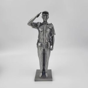 Barato guardia de seguridad hombre estatua escultura gris Metal artesanía trofeo Premio aluminio recuerdo negocio regalo hecho a mano fabricante - Product Image 2
