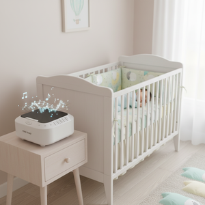 Veilleuse portable 1200 mAh à batterie au lithium, machine à sons apaisants pour le sommeil avec bruit blanc naturel, aide au sommeil pour bébé - Product Image 1