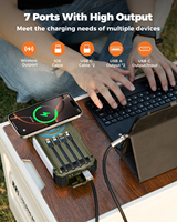 Chargeur solaire haute capacité PD 20W personnalisé en usine, étanche, avec manivelle, batterie externe sans fil, câble 4-en-1, portable pour l'extérieur