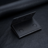 Dompet Kartu Magnetik Gaya Jepang Kulit Imitasi PU, Kompatibel Magnet, Slot Multi-Kartu, Lipat Tiga, Penyangga untuk Ponsel