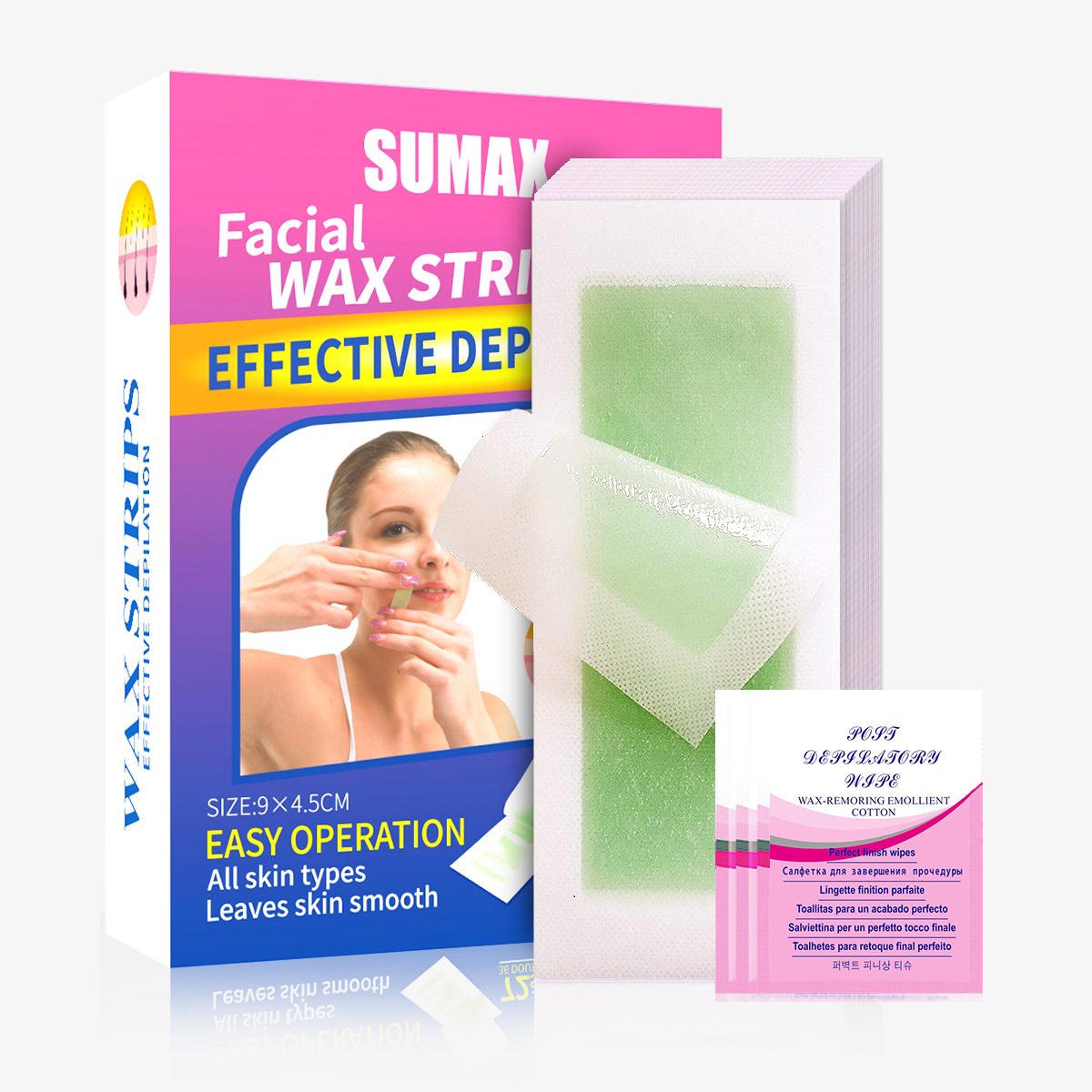 SUMAX 36/72pcs Small 9*4.5cm Wax Paper Cream Chemical Body Cross-Border Export English Packaging for English Speaking Countries
