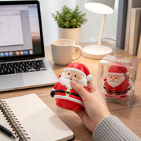 Jouets Squishy Père Noël en Gros, Balles Anti-Stress, Jouets à Presser pour Enfants et Adultes avec Boîte de Présentation