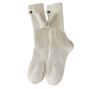 Chaussettes unisexes drô<span class=keywords><strong>les</strong></span> pour couple, main dans la main, blanc, baril moyen, pour femme, en coton, avec succion magnétique - Product Image 2