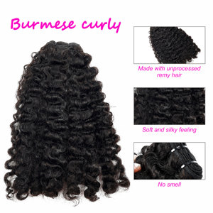 Paquetes de cabello humano virgen crudo de gran venta, rizado birmano 100%, cabello vietnamita crudo, trama de cabello rizado Birmano para mujeres negras - Product Image 3