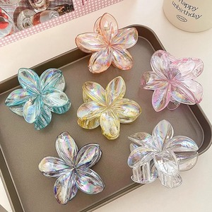 8 ס "מ צבע חדש שקוף קטעי פרח שיער פראנגיפאני עם שיער פרח כרטיס קליפ שיער לנשים - Product Image 4