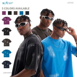 เสื้อยืดโอเวอร์ไซส์สำหรับผู้ชายเสื้อยืดซักกรดซักแบบตามสั่ง - Product Image 6