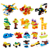 40 Pièces Blocs de Construction à Petites Particules Jouet DIY Animaux Thème Nature Emballage Boîte Plastique Vrac Briques Fines Haute Qualité Âges 2-3