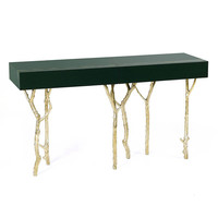 Mesa de Entrada Italiana de Lujo Ligero para Villa, Decoración de Pared para Recibidor, Mesa de Entrada con Diseño Creativo, Mueble de Entrada Artístico