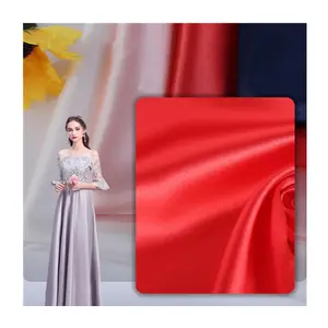 50D*50D Plain Weave Stain Silk Fabric Imitated Silk Fabric 100% Polyester Stretch Stain Fabric For Clothing