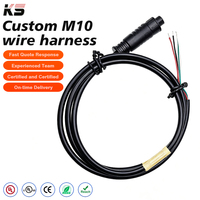 Adaptor Konektor Tahan Air M10 4 Pin, Steker Jantan Jack Betina dengan Kabel IP67, Perakitan Kabel Sensor Industri