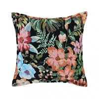Neues Anpassbares Gewebtes 100% Polyester Quadratisches Abnehmbares Waschbares Pflanzen-Blumen-Design Dekokissen für Sofa