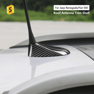 Coque de garniture d'antenne de toit arrière de voiture en Fiber de carbone <span class=keywords><strong>ES</strong></span> décoration d'accessoires extérieurs pour <span class=keywords><strong>Fiat</strong></span> <span class=keywords><strong>500</strong></span> 2004-2011 pré-restyling - Product Image 2