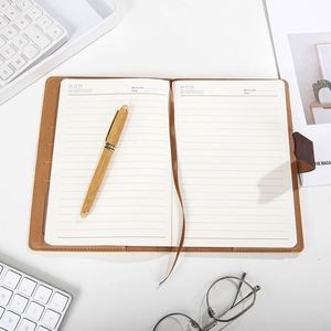 Graduation Gifts Stationery Kit With Custom Logo Bamboo Pen Cup A5 Notebook Thread Sewing Saddle Stitching for Green Initiatives - Product Image 5