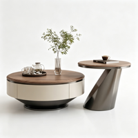 Table basse ronde moderne à l'attrait visuel, résistante aux taches et facile d'entretien, en bois écologique pour salon – Vente chaude