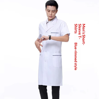 Blouse de laboratoire blanche réutilisable de haute qualité en tissu de coton respirant avec poches pour les travailleurs des laboratoires universitaires, des usines et des salles blanches