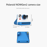 Appareil photo rétro semi-automatique moyen format professionnel Gen2 économique avec batterie au lithium, prise de vue instantanée, bleu