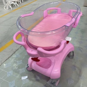 Adjustable Hydraulic Hospital Infant Bed ISO Certified Home Care Metal Furniture Plastic Baby Cot Cribs with <strong>Mosquito</strong> <strong>Net</strong> - Product Image 2