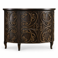 Maßgefertigtes Amerikanisches Traditionelles Esszimmer-Sideboard Zweitüriger Aufbewahrungsschrank mit Bronze-Schlangendesign für Villen-Inneneinrichtung