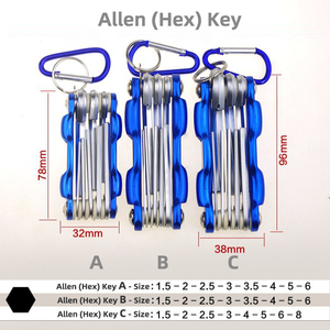 Juego de <span class=keywords><strong>Llaves</strong></span> Hexagonales y Torx Plegables de Bolsillo, 7/8 Piezas, con Marco de Aluminio, Juego de Herramientas Manuales Universales para Reparación y Ensamblaje - Product Image 2