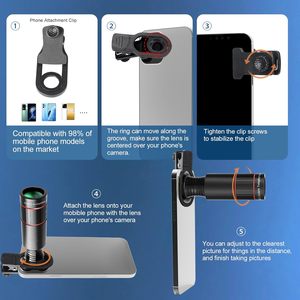 Kính thiên văn Một mắt di động với ống kính tele 32x điện thoại di động máy ảnh đính kèm cho hầu hết các điện thoại thông minh cho các hoạt động ngoài trời - Product Image 4