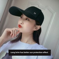 Sans quantité minimale de commande Chapeaux avec logo personnalisé Chapeau de soleil d'été de style coréen Bec de canard étendu Protection UV Casquette de baseball noire imperméable