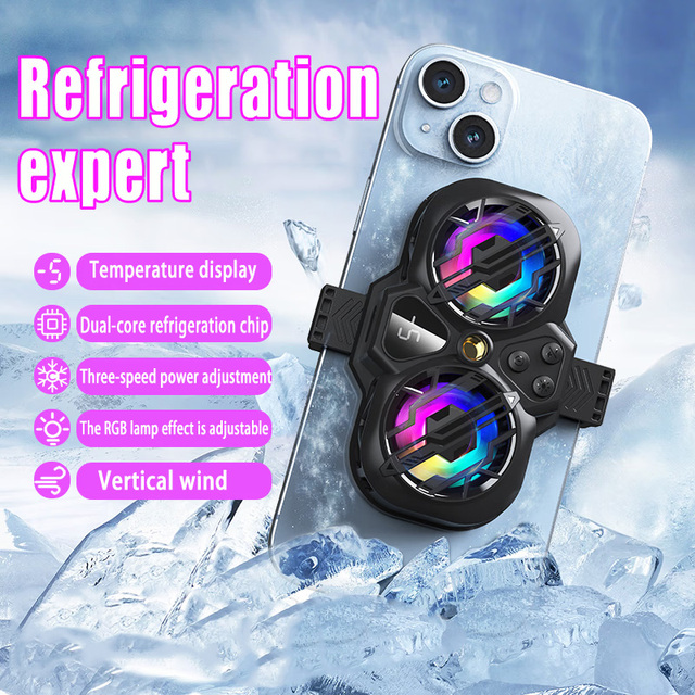 Mobile Phone Heat Sink Semiconductor Cooling Silent   Bracket with Fan Main Dual Core Cooling Fan for Mobile Phone