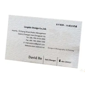 Luxury custom printing embossed 500gsm cotton paper cardboard name business card