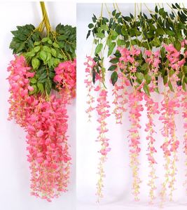 Decorazione di nozze in seta artificiale glicine di fiori pendenti in Rattan fiori della sposa ghirlanda per Home Garden <span class=keywords><strong>Hotel</strong></span> - Product Image 5