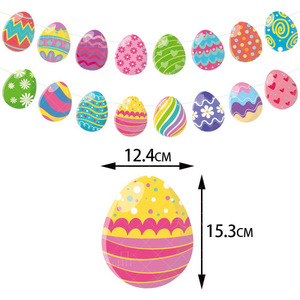 Paasfeest Ei-vlaggen en -banners Konijnen Carnaval Thema Dessertdecoratie Taarttoppers - Product Image 2
