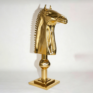 Sculpture de tête de cheval géante en fibre de verre, artisanat créatif moderne, fait main, objet de collection pour la décoration intérieure - Product Image 2