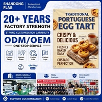 Drapeau publicitaire personnalisé 3x5 pieds, motif tarte aux œufs portugaise, en polyester non tissé, bannière publicitaire extérieure résistante aux UV