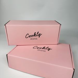 Изготовленный на заказ логотип розовая гофрированная почтовая упаковочная коробка для печенья Макарон пончик печенье - Product Image 4