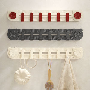Suction Cup Hook 6 Hooks Removable Bathroom Towel Rack Wall Mounted Modern Design - Product Image 4