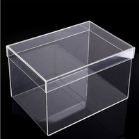 Boîtes à chaussures épaissies en plastique transparent empilables, présentoir robuste pour baskets avec couvercles, grand couvercle pliable