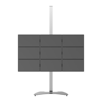 Support de TV avec roues, neuf écrans rotatifs, hauteur réglable, support de moniteur d'ordinateur pour taille de 18 à 26 pouces