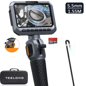Endoscope articulé <span class=keywords><strong>TESLONG</strong></span> TD300P 5,5 mm, 1080P, écran IPS 5 pouces, caméra d'inspection bidirectionnelle à 210 degrés, tube élastique de 1,55 m - Product Image 1