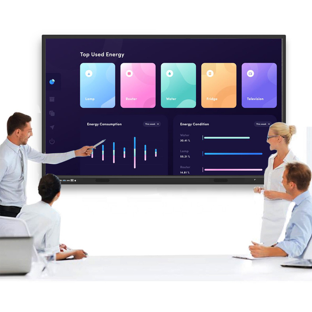 55-inch LCD Interactive Whiteboard with 40 Point Touch Screen 4K Resolution for Teaching & Meeting Use