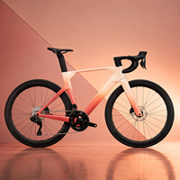Vélo de course sur route en carbone, vélo complet avec jeu de roues en carbone, logo personnalisé