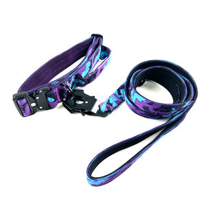 Conjunto de correa de perro de camuflaje táctico de lujo, hebilla de Metal pesado personalizada, forro de neopreno, suministros de entrenamiento para mascotas con estampado de nailon de lujo - Product Image 2