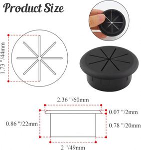 <span class=keywords><strong>2</strong></span> inch (50mm) Bàn Cáp Grommet bàn cáp lỗ bao gồm với lỗ thấy/bàn cáp dây dây tổ chức cho nhà văn phòng bảng - Product Image 2