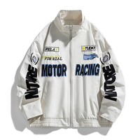 Blouson Bomber Américain Printemps-Automne pour Hommes et Femmes, Coupe Ample, Style Moto, Tendance Couple, Vêtement Baseball Tendance et Sophistiqué