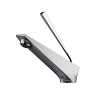 Robinet de lavabo monotrou tout cuivre, design carré minimaliste, finition chromée, cartouche céramique, eau chaude et froide, pour salle de bain