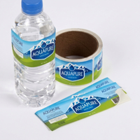 Label Botol Air Mineral Cetak Dua Sisi Kustom, Stiker Gulung Tahan Air Perekat Sendiri untuk Kemasan Label Pribadi