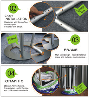 Comptoir d'exposition portable pliable en aluminium écologique, table promotionnelle pour salon professionnel avec tissus tendus