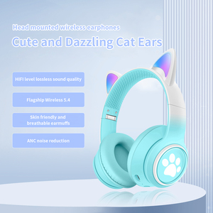 Casque sans fil LED Glare System confortable avec oreilles de chat, son stéréo, annulation active du bruit et éclairage RGB pour DJ - Product Image 6