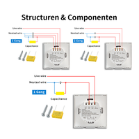 Fabricant d'interrupteurs muraux Interrupteur tactile intelligent standard européen Panneau d'interrupteur d'éclairage en verre trempé Prises et interrupteurs muraux