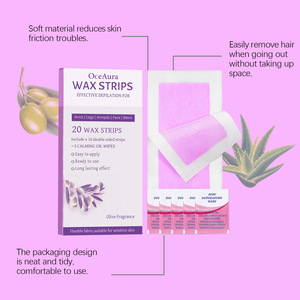 OCEAURA tiras de <span class=keywords><strong>cera</strong></span> <span class=keywords><strong>para</strong></span> depilación corporal <span class=keywords><strong>para</strong></span> <span class=keywords><strong>mujer</strong></span> tela no tejida al por mayor <span class=keywords><strong>para</strong></span> depilación axilas y de cara - Product Image 2